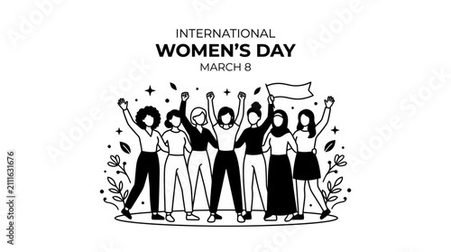 International Women's Day Celebration with Diverse Group of Women
