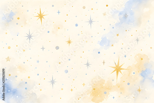 Watercolor scattering of stars and sparkles
