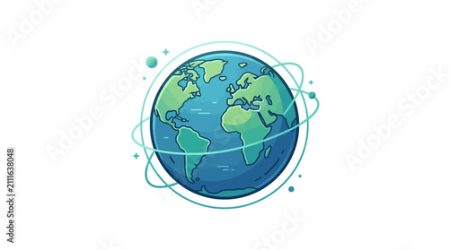 Illustration of the Earth Globe Planet.