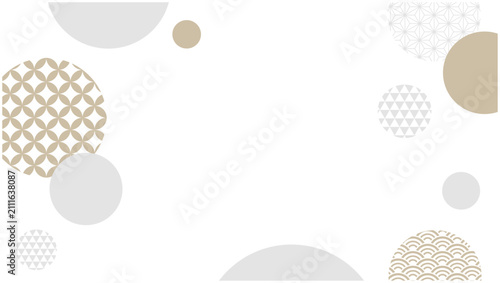 Canvas Print Minimal Japanese Pattern Circle Background｜和柄の円形モチーフを配置したミニマルな背景