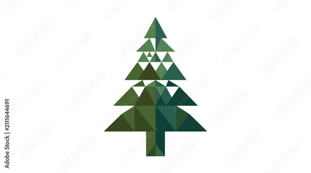 Obraz premium Geometric Pine Tree Abstract Art