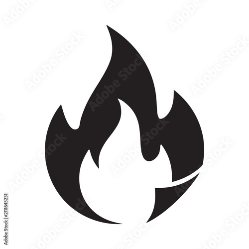 Fotografía Flame silhouette on a white background a simple graphic element