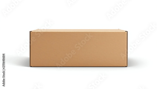 White carton gift box with cover, isolated 