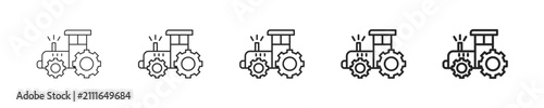 Fotografía Tractor vector icon in minimalist line style