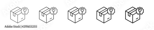 Bild auf Leinwand Fragile vector icon in minimalist line style