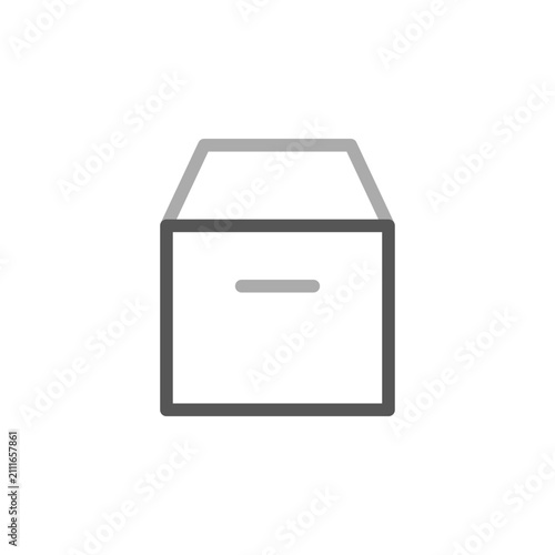 Archive gray outline icon in dual tone style symbol for data storage