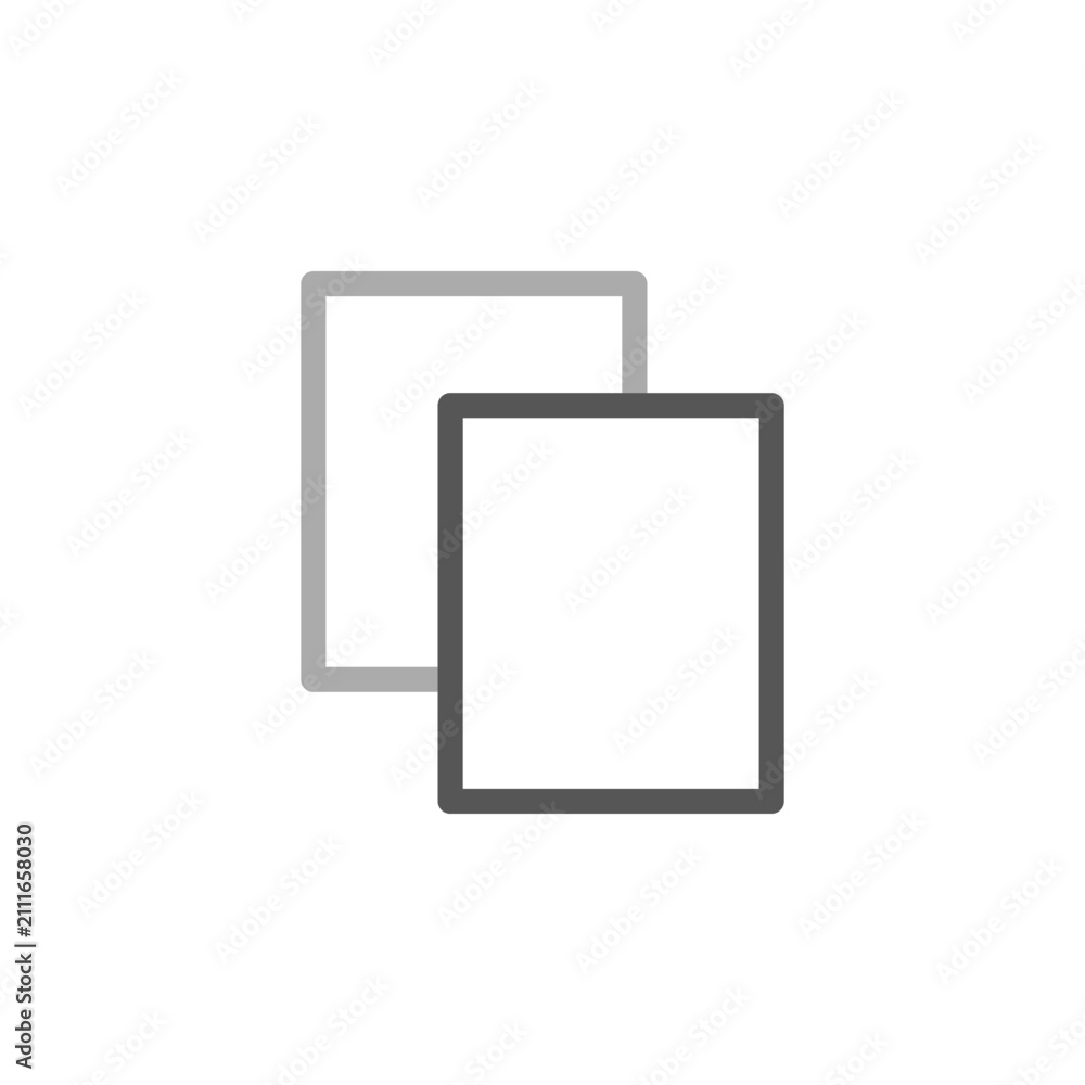 Fototapeta premium Copy gray outline icon in dual tone style symbol for duplicate document