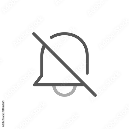 Foto Notification off gray outline icon in dual tone style symbol for disabled alerts