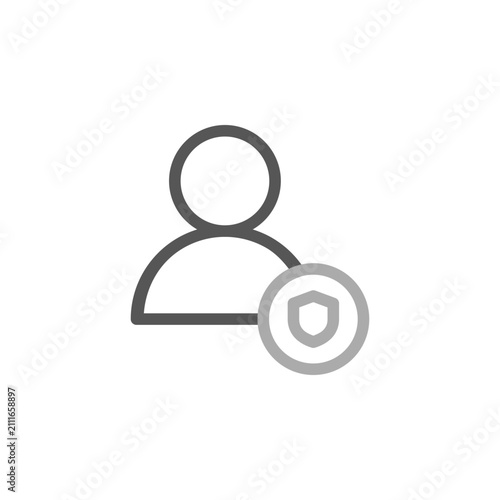 Photography Admin account gray outline icon in dual tone style symbol for administrator acce
