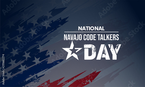 Konstfotografi National Navajo Code Talkers Day | Patriotic Typography Animation with USA Flag
