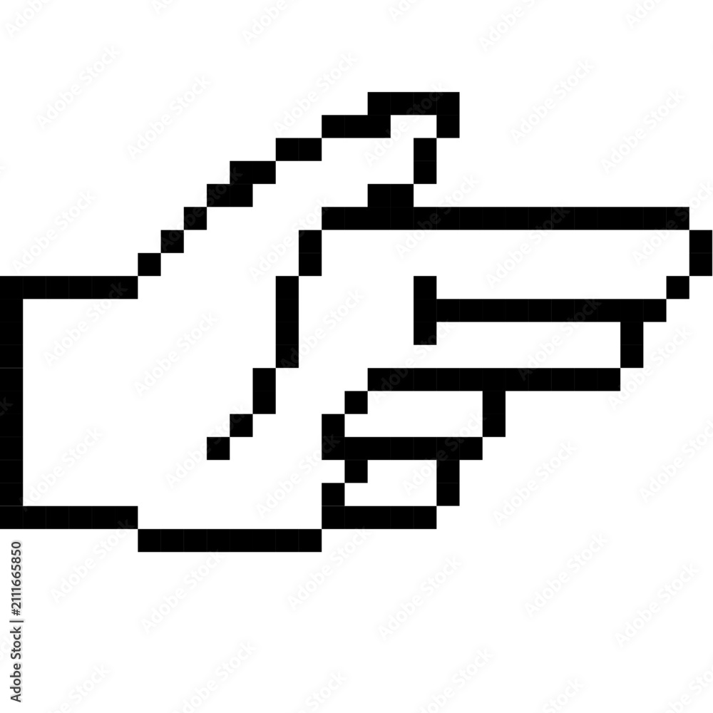 Fototapeta premium gun hand sign pixek art