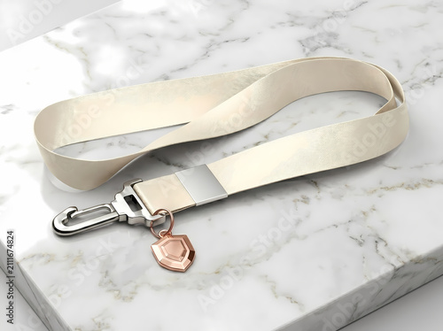 Premium Lanyard Mockup with Metal Clip for Corporate Identity Presentation