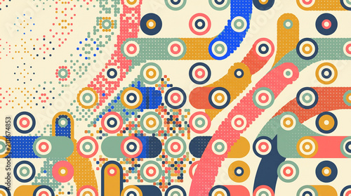 Generative Dotted Capsule Line Abstract Vector Background
