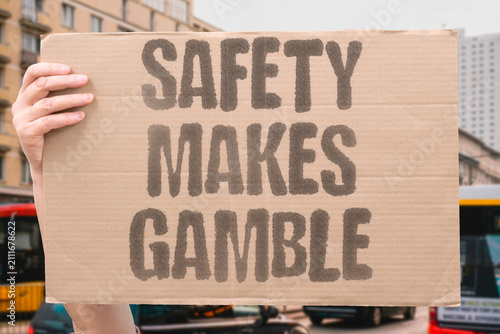 Foto "Safety Makes Gamble" Skipping precautions turns sport into a bet