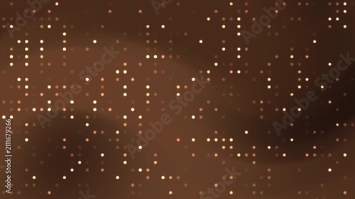 Abstract black brown gradient background digital pattern glowing pixel squares. Suitable for tech company branding, website design, digital art projects.