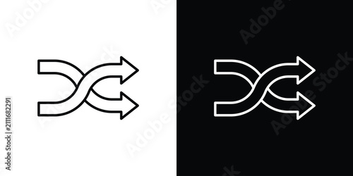 Foto Shuffle arrow icon simple illustrations collection