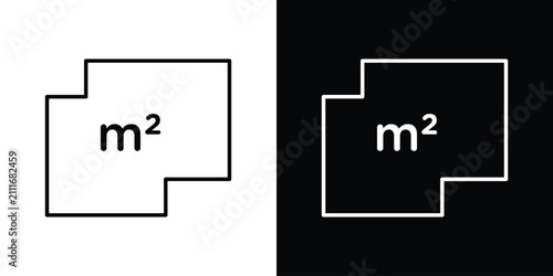 Square Meter icon simple illustrations collection