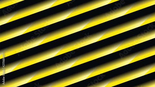 Abstract Yellow and Black Caution Stripes with Diagonal Black Slats Background