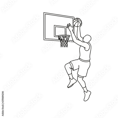 Basketball player dunking