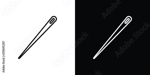 Fotografie Needle icon thin symbols pack. EPS10