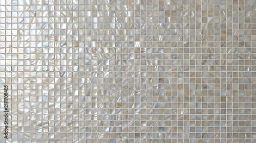 Shiny Metallic Silver Mosaic Tile Pattern Background.