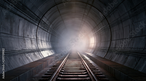 transparent abstract 3d subway background with symmetrical effects
