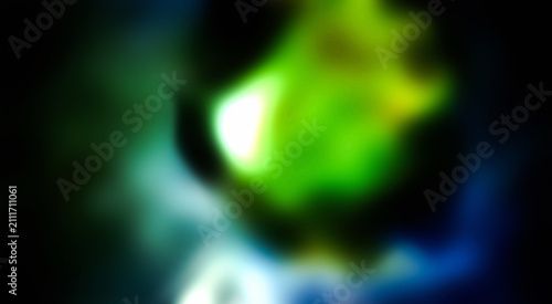 Quadro su tela Abstract Neon Green Cyan Blue Glow Background with Soft Blurred Light Shapes