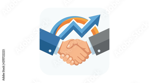 Business handshake icon symbolizing partnership and growth