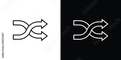 Bild auf Leinwand Shuffle arrow icon simple illustrations collection