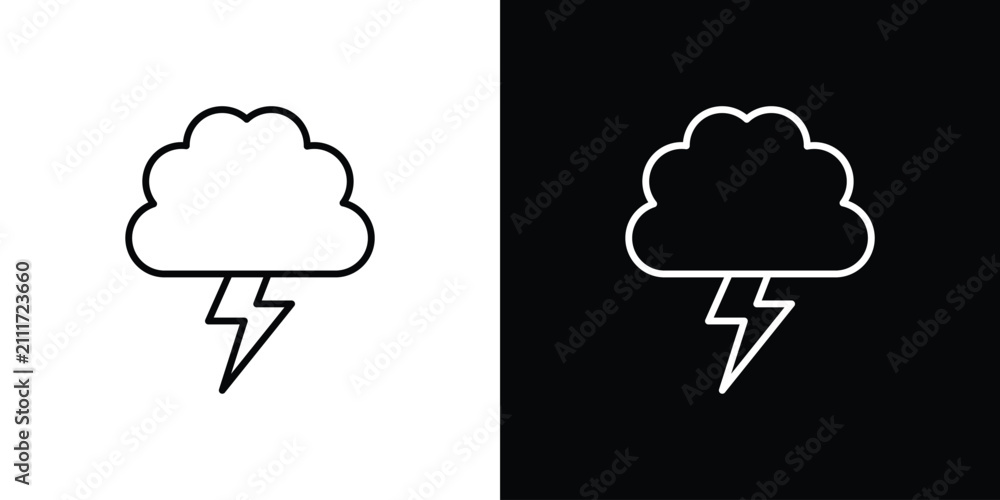 Obraz premium Thunderstorm icon simple illustrations collection