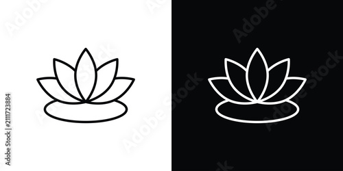 Bild auf Leinwand Water lily icon simple illustrations collection