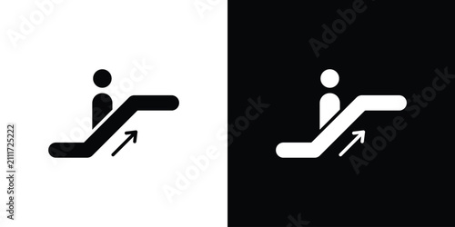 Escalator icon simple graphics set