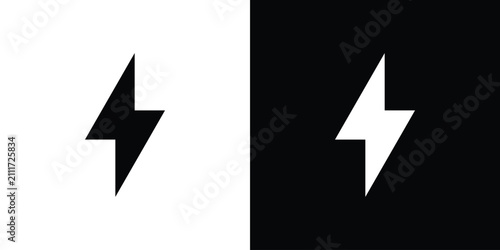 Bild auf Leinwand Lightning bolt icon simple graphics set