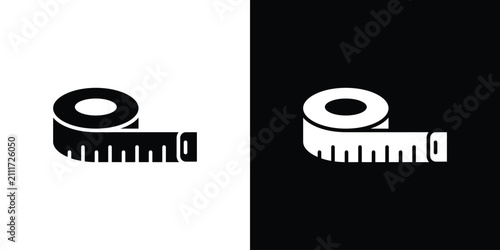 Meter tape icon simple graphics set