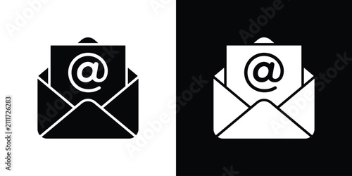 Open email icon simple graphics set