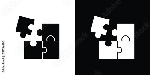 Bild auf Leinwand Puzzle piece icon simple graphics set