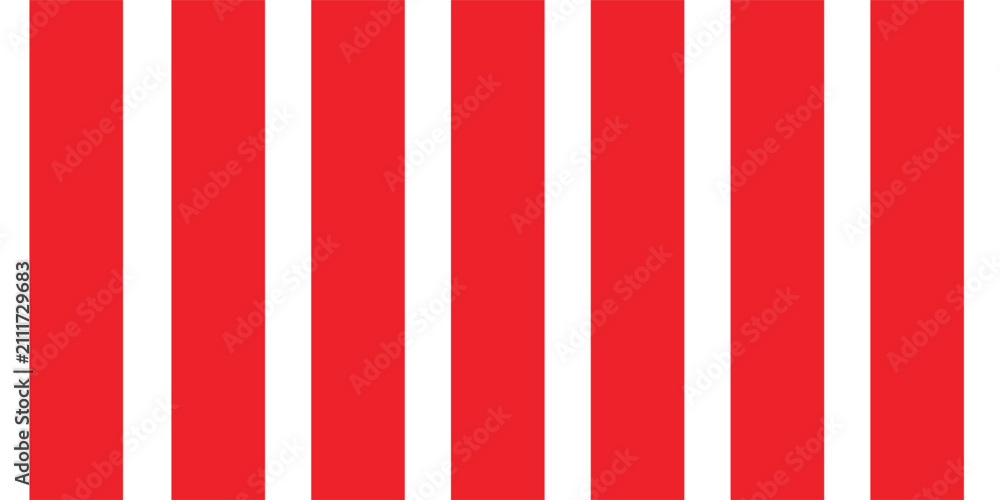 Fototapeta premium Red and White Vertical Stripes Pattern Background, Classic Circus Tent Stripe Vector Texture for Carnival, Festive, and Patriotic Design