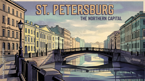 St. Petersburg Canal Bridge View