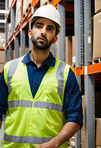 Warehouse worker in a hard ...