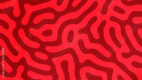 Quadro su tela Abstract grainy background with sharp organic labyrinth lines and vibrant red crimson reaction diffusion pattern gradient for creative modern design backdrops
