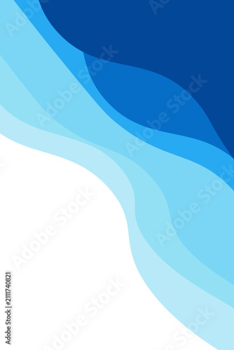 Blue river ocean water wave fluid layer vector background curve zigzag abstract illustration