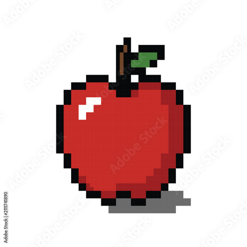 Red Pixel Art Apple