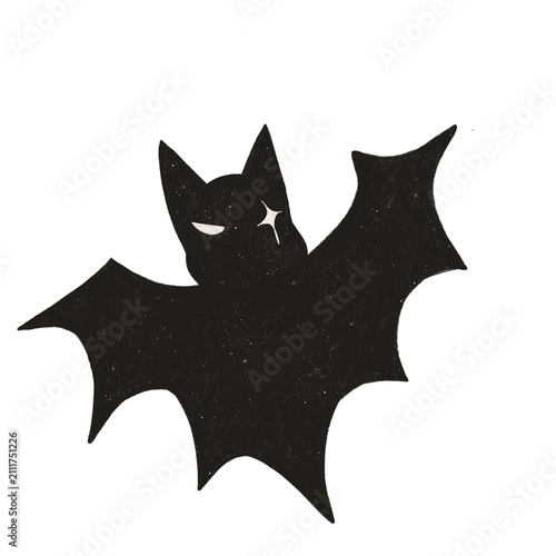 Obraz na plátne Cute bat textured pencils illustration halloween kids - studiotangankanan#1