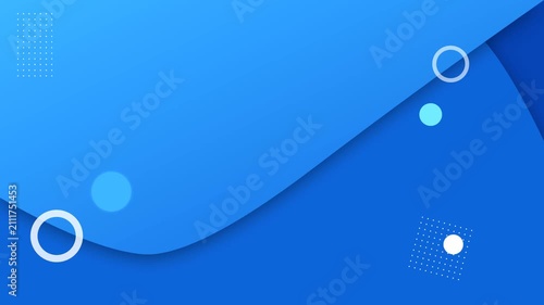 Abstract blue background with geometric shapes and fluid waves