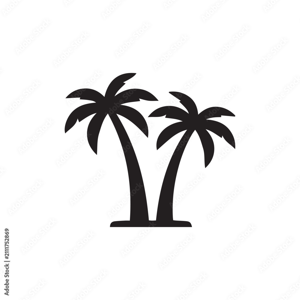 Fototapeta premium Palm Tree Icon Monochrome Vector Design