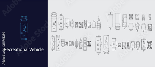 Recreational Vehicle CAD Symbol Set Top View