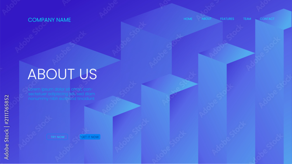 Fototapeta premium Landing Page Isometric Bar Chart Illustration