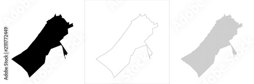 Billede på lærred Vector lineart halftone Dubai map city map outline silhouette boundary of urban