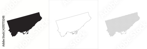 Photography Vector lineart halftone Toronto map city map outline silhouette boundary of urba