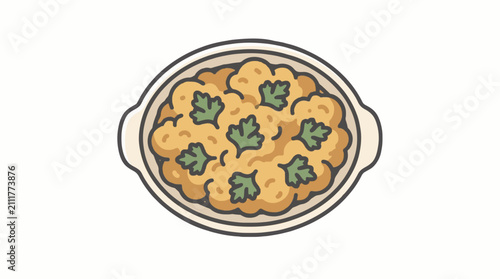 Thanksgiving Bread Stuffing Herb Dish Line Art Icon